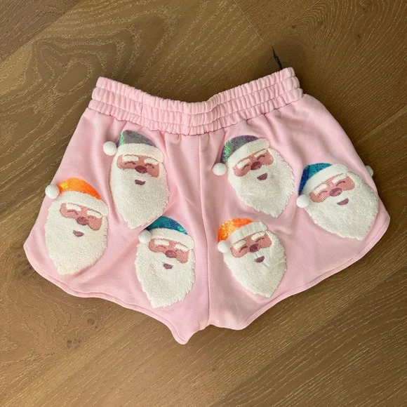 Queen of Sparkles Pink Santa Shorts